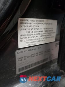 Zdjęcie 14 z 14 samochodu: 2014 AUDI S4 PREMIUM VIN:WAUFGCFL2EA156791 - miniatura