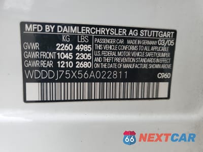 Zdjęcie 12 z 12 samochodu: 2006 MERCEDES-BENZ CLS 500C VIN:WDDDJ75X56A022811 - miniatura