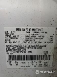 Zdjęcie 13 z 13 samochodu: 2013 FORD EXPLORER LIMITED VIN:1FM5K8F87DGC12043 - miniatura