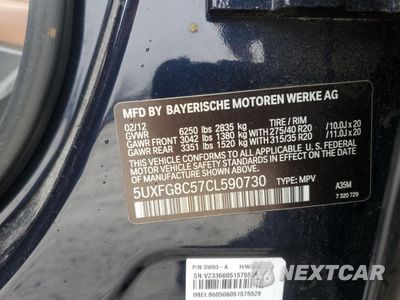 Zdjęcie 14 z 14 samochodu: 2012 BMW X6 XDRIVE50I VIN:5UXFG8C57CL590730 - miniatura