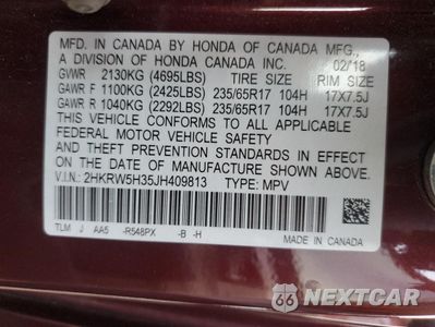 Zdjęcie 13 z 16 samochodu: 2018 HONDA CR-V LX VIN:2HKRW5H35JH409813 - miniatura