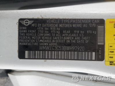 Zdjęcie 14 z 14 samochodu: 2011 MINI COOPER S COUNTRYMAN VIN:WMWZC3C53BWH97920 - miniatura