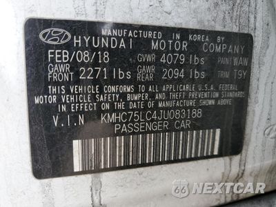 Zdjęcie 13 z 13 samochodu: 2018 HYUNDAI IONIQ SEL VIN:KMHC75LC4JU083188 - miniatura
