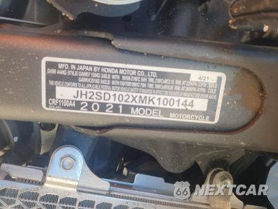 Zdjęcie 8 z 9 samochodu: 2021 HONDA CRF1100 A4 VIN:JH2SD102XMK100144 - miniatura
