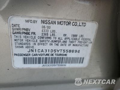 Zdjęcie 12 z 12 samochodu: 2000 NISSAN MAXIMA GLE VIN:JN1CA31D5YT558694 - miniatura