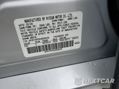 Zdjęcie 12 z 12 samochodu: 2020 INFINITI Q50 PURE VIN:JN1EV7AP9LM208230 - miniatura