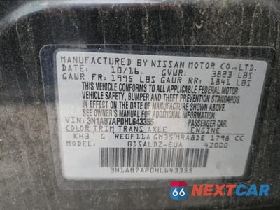 Zdjęcie 12 z 12 samochodu: 2017 NISS SENTRA S VIN:3N1AB7AP0HL643355 - miniatura