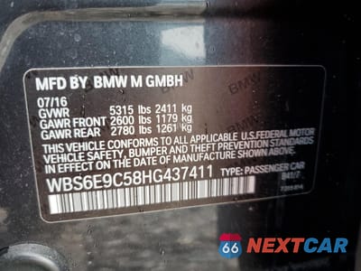 Zdjęcie 14 z 14 samochodu: 2017 BMW M6 GRAN COUPE VIN:WBS6E9C58HG437411 - miniatura
