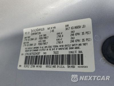 Zdjęcie 12 z 12 samochodu: 2005 DODGE RAM 1500 ST VIN:1D7HU18D75S234397 - miniatura