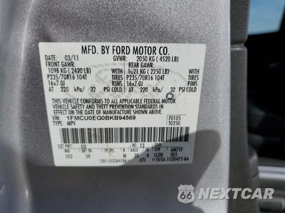 Zdjęcie 13 z 13 samochodu: 2011 FORD ESCAPE LIMITED VIN:1FMCU0EG0BKB94569 - miniatura