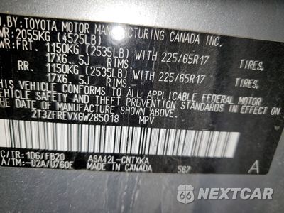 Zdjęcie 13 z 13 samochodu: 2016 TOYOTA RAV4 LE VIN:2T3ZFREVXGW285018 - miniatura