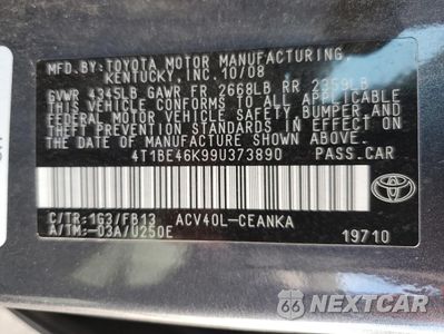 Zdjęcie 13 z 13 samochodu: 2009 TOYOTA CAMRY BASE VIN:4T1BE46K99U373890 - miniatura