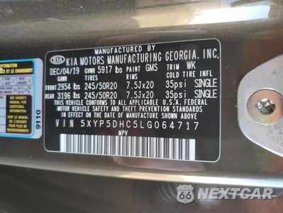 Zdjęcie 14 z 15 samochodu: 2020 KIA TELLURIDE SX VIN:5XYP5DHC5LG064717 - miniatura