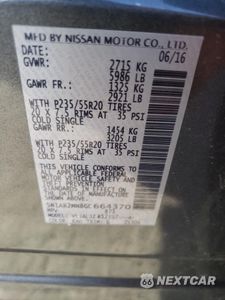 Zdjęcie 13 z 13 samochodu: 2016 NISSAN PATHFINDER S VIN:5N1AR2MN8GC664370 - miniatura