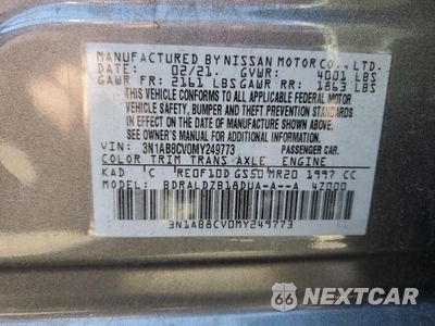 Zdjęcie 14 z 15 samochodu: 2021 NISSAN SENTRA SV VIN:3N1AB8CV0MY249773 - miniatura