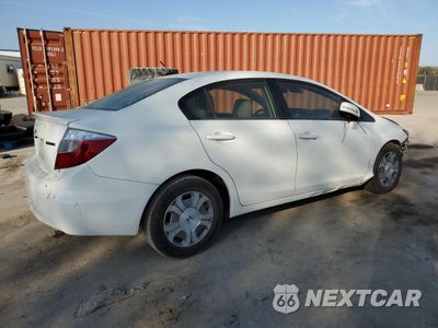 Trzecie zdjęcie samochodu z tyłu: 2012 HONDA CIVIC HYBRID VIN:JHMFB4F23CS007889 - miniatura