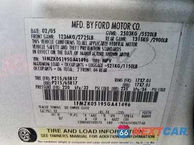 Zdjęcie 13 z 13 samochodu: 2005 FORD FREESTYLE SEL VIN:1FMZK05195GA41496 - miniatura