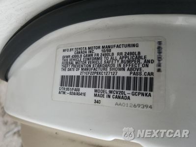 Zdjęcie 12 z 12 samochodu: 1999 TOYOTA CAMRY SOLARA SE VIN:2T1CF22P8XC127127 - miniatura