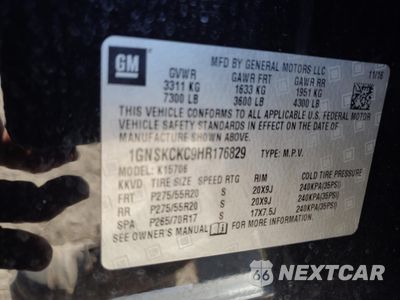 Zdjęcie 15 z 15 samochodu: 2017 CHEVROLET TAHOE K1500 PREMIER VIN:1GNSKCKC9HR176829 - miniatura