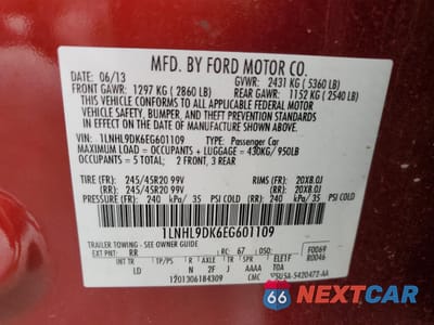 Zdjęcie 12 z 12 samochodu: 2014 LINCOLN MKS VIN:1LNHL9DK6EG601109 - miniatura