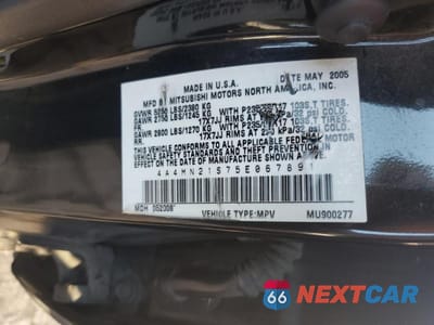 Zdjęcie 13 z 13 samochodu: 2005 MITSUBISHI ENDEAVOR LS VIN:4A4MN21S75E067891 - miniatura