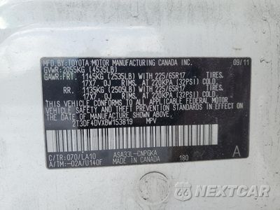 Zdjęcie 13 z 13 samochodu: 2011 TOYOTA RAV4 LIMITED VIN:2T3DF4DVXBW153819 - miniatura