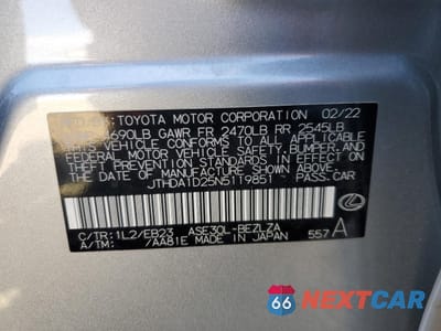 Zdjęcie 12 z 12 samochodu: 2022 LEXUS IS 300 VIN:JTHDA1D25N5119851 - miniatura