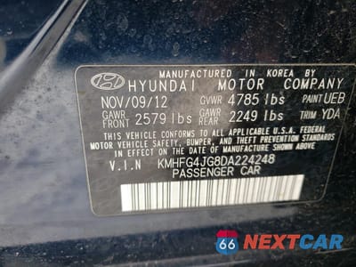 Zdjęcie 12 z 12 samochodu: 2013 HYUNDAI AZERA VIN:KMHFG4JG8DA224248 - miniatura