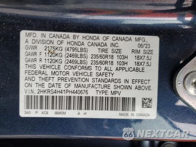 Zdjęcie 15 z 16 samochodu: 2023 HONDA CR-V EX VIN:2HKRS4H41PH440676 - miniatura