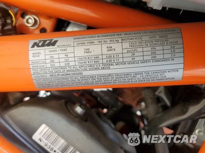 Zdjęcie 9 z 9 samochodu: 2022 KTM 390 DUKE VIN:MD2JPJ408NC253292 - miniatura