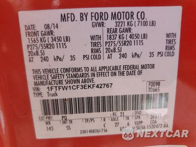 Zdjęcie 12 z 12 samochodu: 2014 FORD F150 SUPERCREW VIN:1FTFW1CF3EKF42767 - miniatura