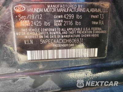 Zdjęcie 13 z 15 samochodu: 2013 HYUNDAI SONATA SE VIN:5NPEC4ACXDH606931 - miniatura
