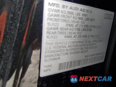 Zdjęcie 13 z 13 samochodu: 2023 AUDI SQ8 PRESTIGE VIN:WA1CWBF19PD045927 - miniatura