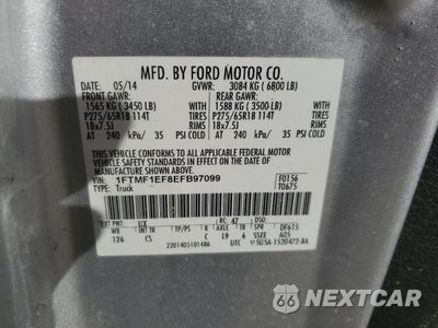 Zdjęcie 13 z 13 samochodu: 2014 FORD F150 VIN:1FTMF1EF8EFB97099 - miniatura