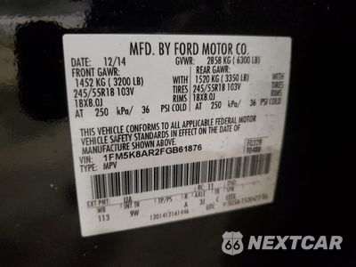 Zdjęcie 16 z 16 samochodu: 2015 FORD EXPLORER POLICE INTERCEPTOR VIN:1FM5K8AR2FGB61876 - miniatura