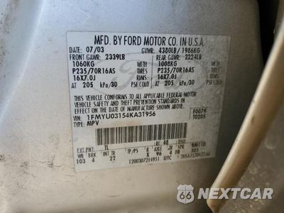 Zdjęcie 13 z 13 samochodu: 2004 FORD ESCAPE XLT VIN:1FMYU03154KA31956 - miniatura