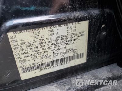 Zdjęcie 13 z 13 samochodu: 2008 NISSAN MAXIMA SE VIN:1N4BA41EX8C821419 - miniatura