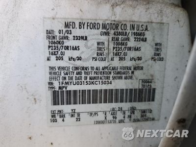 Zdjęcie 14 z 14 samochodu: 2003 FORD ESCAPE XLT VIN:1FMYU03153KC15034 - miniatura