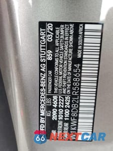 Zdjęcie 12 z 12 samochodu: 2020 MERCEDES-BENZ C 300 VIN:W1KWF8DB2LR588654 - miniatura