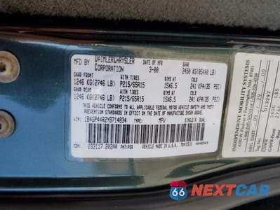 Zdjęcie 14 z 14 samochodu: 2000 DODGE GRAND CARAVAN SE VIN:1B4GP44R2YB714834 - miniatura