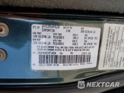 Zdjęcie 14 z 14 samochodu: 2000 DODGE GRAND CARAVAN SE VIN:1B4GP44R2YB714834 - miniatura