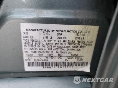 Zdjęcie 13 z 13 samochodu: 2005 NISSAN ALTIMA SE VIN:1N4BL11D15C332113 - miniatura