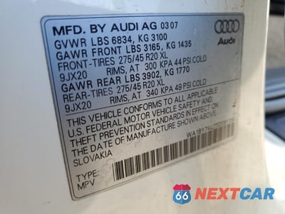 Zdjęcie 15 z 15 samochodu: 2007 AUDI Q7 3.6 QUATTRO PREMIUM VIN:WA1BY74L77D091134 - miniatura