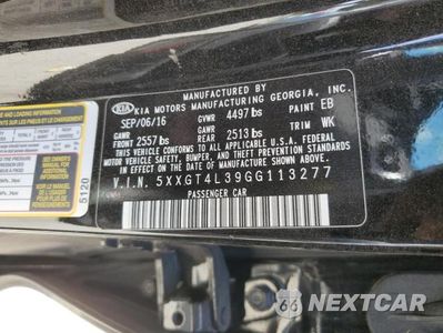Zdjęcie 12 z 12 samochodu: 2016 KIA OPTIMA LX VIN:5XXGT4L39GG113277 - miniatura