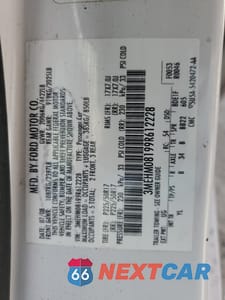 Zdjęcie 14 z 14 samochodu: 2009 MERCURY MILAN PREMIER VIN:3MEHM08199R612228 - miniatura