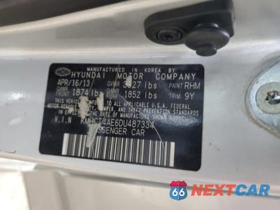 Zdjęcie 12 z 12 samochodu: 2013 HYUNDAI ACCENT GLS VIN:KMHCT4AE6DU487334 - miniatura