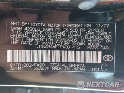Zdjęcie 12 z 12 samochodu: 2023 TOYOTA GR COROLLA CORE VIN:JTNABAAE1PA001415 - miniatura