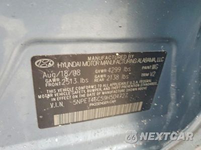Zdjęcie 12 z 12 samochodu: 2009 HYUNDAI SONATA GLS VIN:5NPET46C59H504727 - miniatura