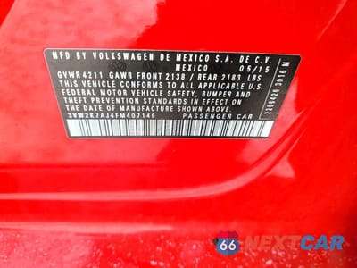 Zdjęcie 12 z 12 samochodu: 2015 VOLKSWAGEN JETTA BASE VIN:3VW2K7AJ4FM407146 - miniatura