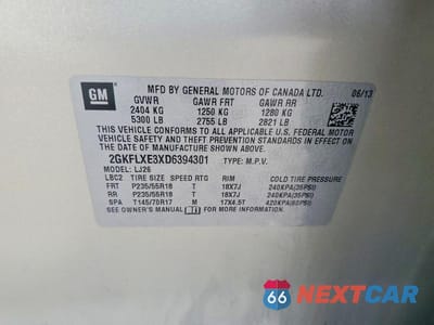 Zdjęcie 13 z 13 samochodu: 2013 GMC TERRAIN SLT VIN:2GKFLXE3XD6394301 - miniatura